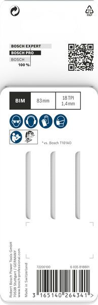 BOSCH PRO Hardwood clean curve T101AOF Stichsägeblatt, 83 mm, 3-tlg.
