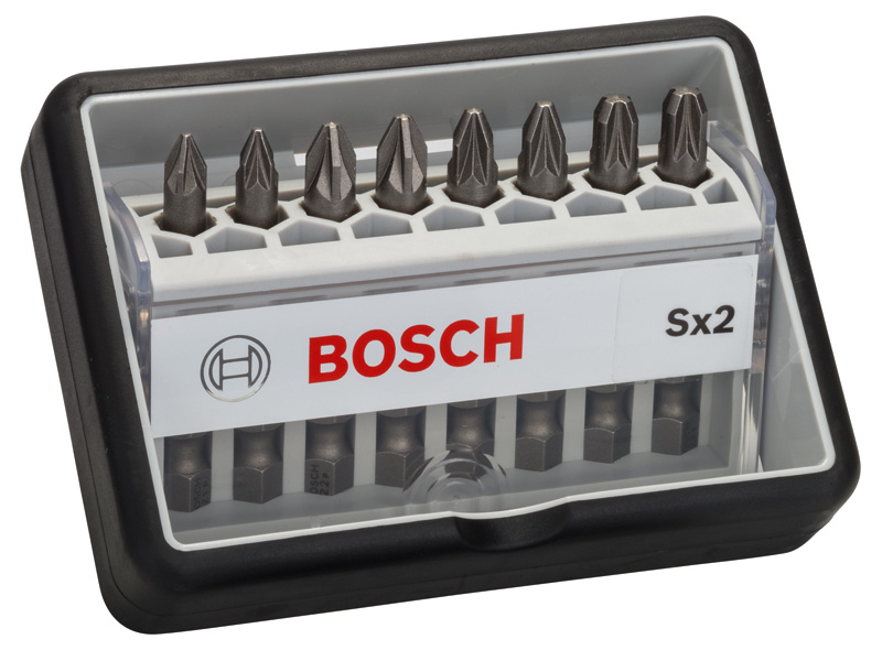 BOSCH 8-tlg. Schrauberbit-Set, Robust Line, Sx PZ, Extra Hard-Ausführung