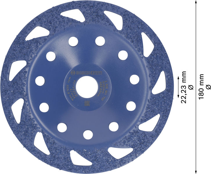 BOSCH EXPERT Multi Material Carbide-Topfscheibe mittel, angeschrägt, 180 mm, 22,23 mm BOSCH EXPERT Multi Material Carbide-Topfscheibe mittel, angeschrägt, 180 mm, 22,23 mm