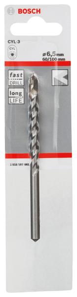BOSCH Betonbohrer CYL-3, 6,5 x 60 x 100 mm, d 5,5 mm, 1er-Pack BOSCH Betonbohrer CYL-3, 6,5 x 60 x 100 mm, d 5,5 mm, 1er-Pack