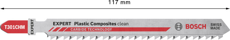 BOSCH EXPERT Plastic Composites clean T301CHM Stichsägeblatt, 3-tlg.