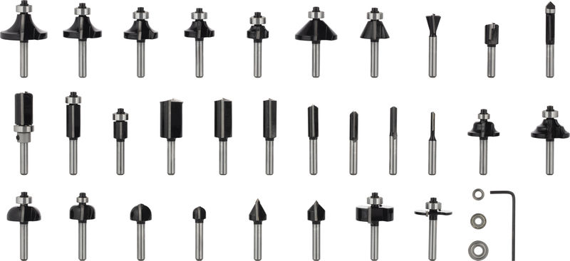 BOSCH PRO Fräsersatz gemischt, Schaft 1/4", 30-tlg BOSCH PRO Fräsersatz gemischt, Schaft 1/4", 30-tlg