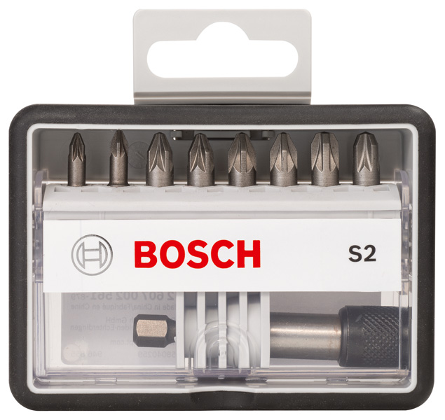 BOSCH 8+1-tlg. Schrauberbit-Set, Robust Line, S PZ, Extra Hard-Ausführung