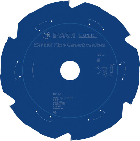 BOSCH EXPERT Fiber Cement Kreissägeblatt, 216x2x30 mm, Z6