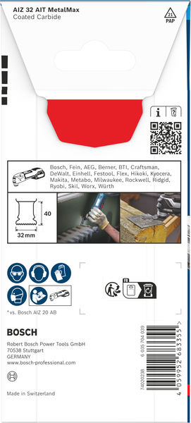 BOSCH EXPERT AIZ 32 AIT MetalMax Tauchsägeblatt, 32 x 40 mm BOSCH EXPERT AIZ 32 AIT MetalMax Tauchsägeblatt, 32 x 40 mm
