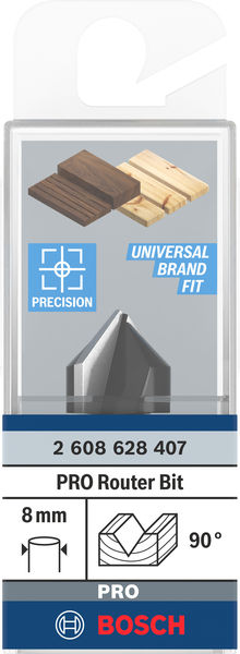 BOSCH PRO V-Nutfräser, 90° x Ø 16, Schaft 8 mm BOSCH PRO V-Nutfräser, 90° x Ø 16, Schaft 8 mm