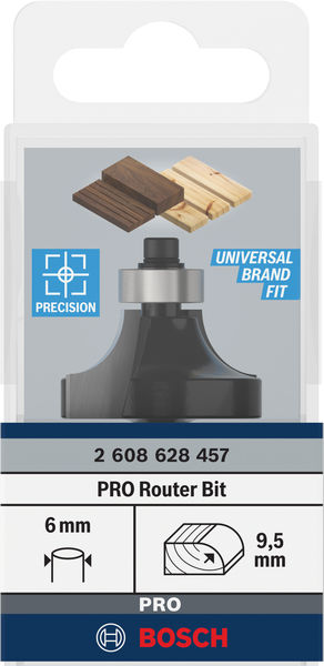 BOSCH PRO Abrundfräser, R 9,5, Schaft 6 mm BOSCH PRO Abrundfräser, R 9,5, Schaft 6 mm