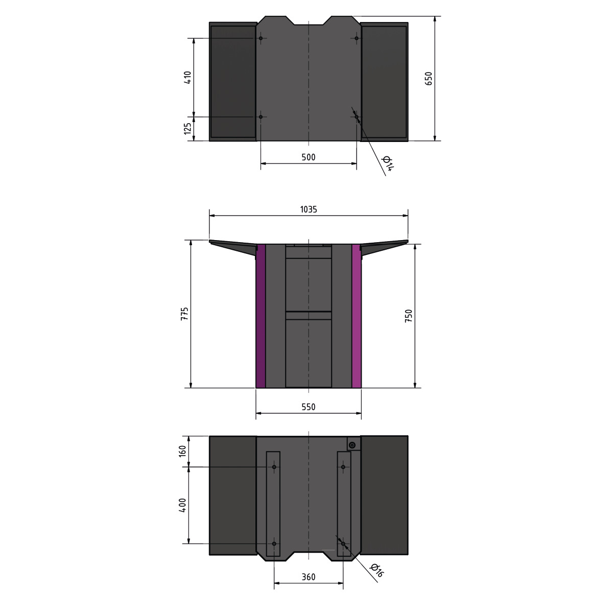 Optimum Maschinenunterbau MSM 3