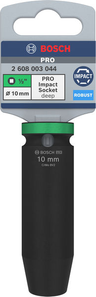 BOSCH PRO Impact Steckschlüsselsatz, 1/2", 10 mm, tief