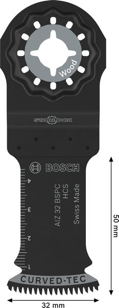 BOSCH AIZ 32 BSPC Holz Tauchsägeblatt, Starlock, 32 x 50 mm, 5-tlg.