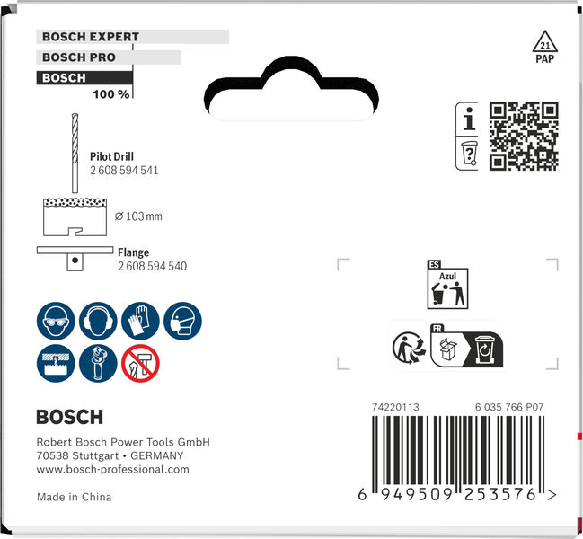 BOSCH Brick and Soft Tile Lochsäge mit Aufsteckhalter, 103 x 60 mm BOSCH Brick and Soft Tile Lochsäge mit Aufsteckhalter, 103 x 60 mm