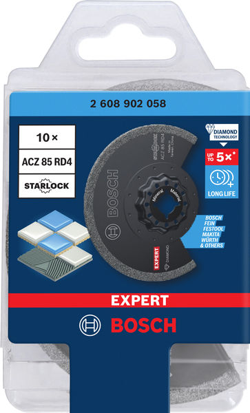 BOSCH EXPERT ACZ 85 RD4 Grout Segment Blade, 85 mm, 10-tlg. BOSCH EXPERT ACZ 85 RD4 Grout Segment Blade, 85 mm, 10-tlg.