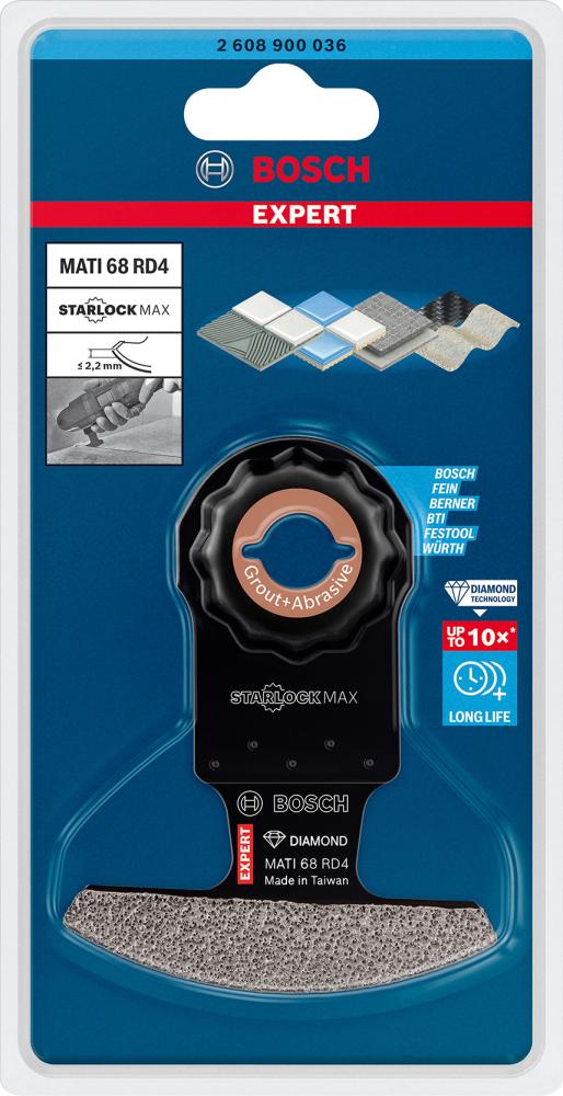 BOSCH EXPERT MATI 68 RD4 Eckblatt für Multifunktionswerkzeuge, 68x30 mm