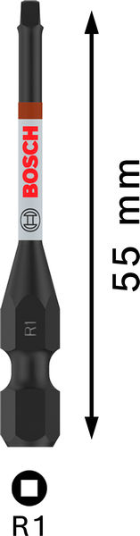BOSCH PRO Robertson Impact Bit, R1, 55 mm, 2-tlg.