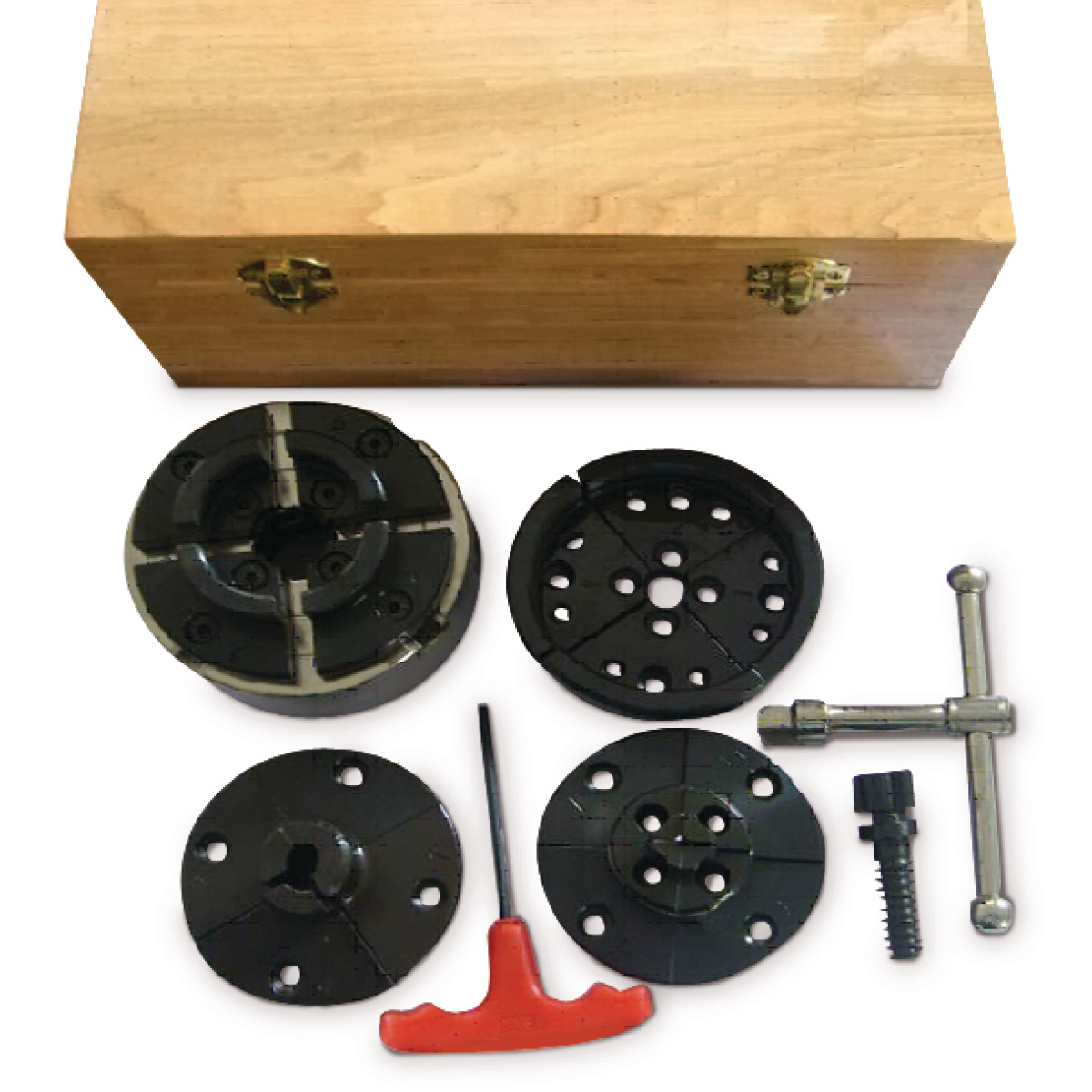 Holzkraft Vier-Backenfutter M33 x 3,5, Profi-Set mit Ablaufsicherung