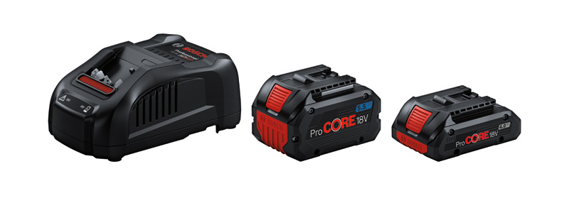 BOSCH Starter-Set 18V 1x ProCORE18V 4.0Ah + 1x ProCORE18V 5.5Ah + GAL 1880 CV