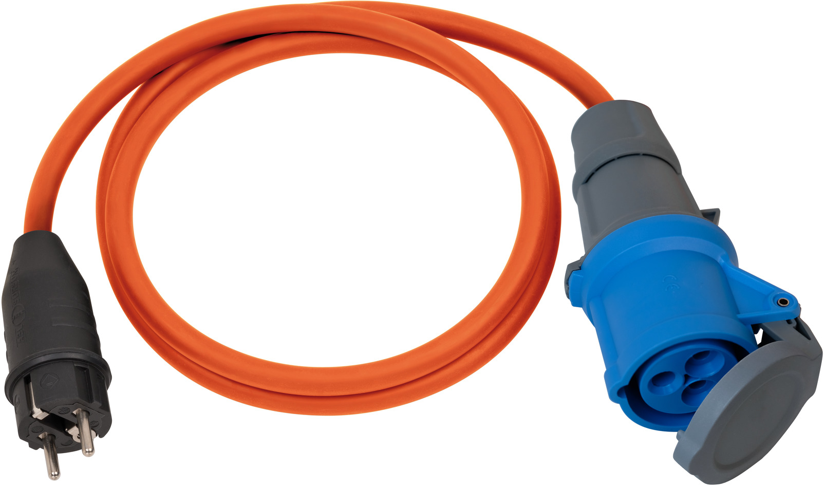 BRENNENSTUHL Brennenstuhl Camping Adapterkabel / CEE-Adapter mit Schutzkontakt-Stecker und CEE-Kupplung (1,5m Kabel in orange, H07RN-F 3G2,5, 230V/16A, ständiger Einsatz im Außenbereich IP44, Made in Germany)
