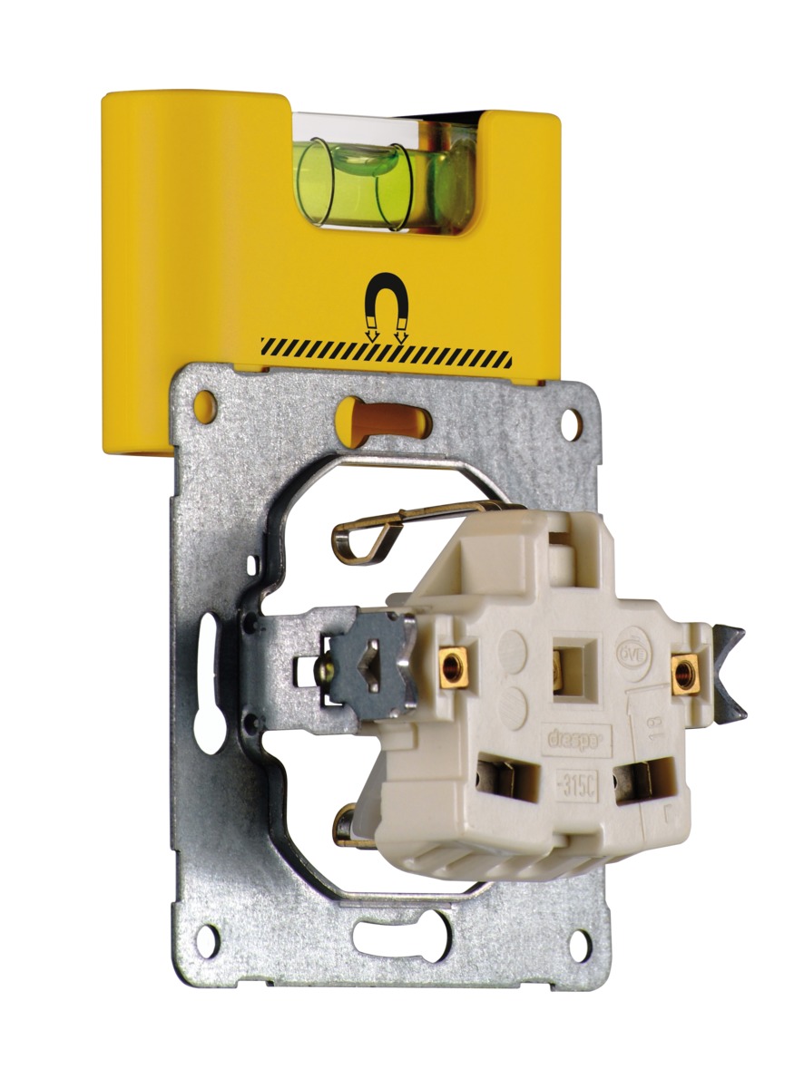 STABILA Mini-Wasserwaage Pocket Electric, 7 cm, starker Seltenerd-Magnet, 1 Horizontal-Libelle, Made in Germany