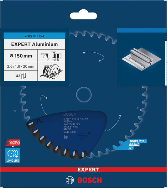BOSCH EXPERT Aluminium Kreissägeblatt, 150x2,6/1,6x20 mm, Z42 BOSCH EXPERT Aluminium Kreissägeblatt, 150x2,6/1,6x20 mm, Z42