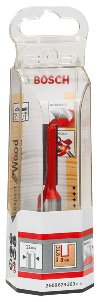 BOSCH Nutfräser Expert for Wood, Carbide, 12 mm, D1 8 mm, L 31,8 mm, G 76 mm