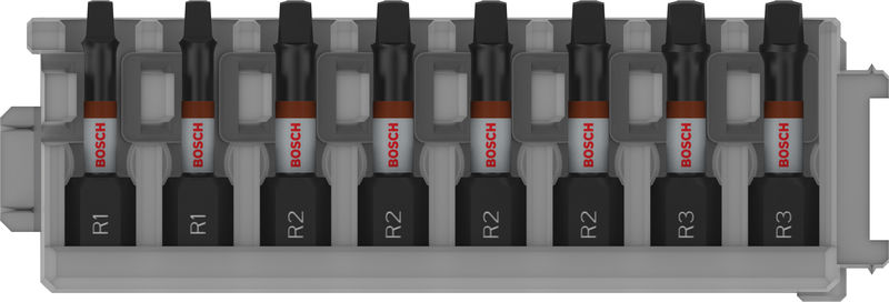 BOSCH PRO R Impact Bit Set, 2 x R1, 4 x R2, 2 x R3, 55 mm, 8-tlg