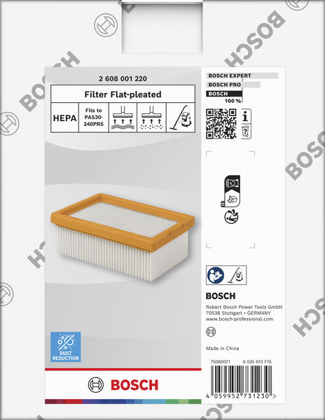 BOSCH Flacher gefalteter HEPA-Filter für Staubsauger