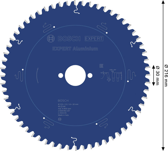 BOSCH EXPERT Aluminium Kreissägeblatt, 216x30 mm, Z60 BOSCH EXPERT Aluminium Kreissägeblatt, 216x30 mm, Z60