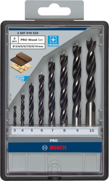 BOSCH PRO Wood Holzspiralbohrer Set. 8-tlg.