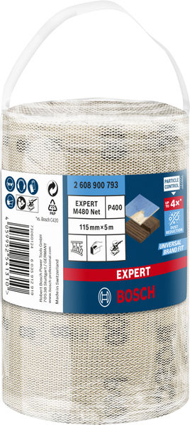 BOSCH EXPERT M480 Schleifnetzrolle, 115x5000mm, K400 BOSCH EXPERT M480 Schleifnetzrolle, 115x5000mm, K400