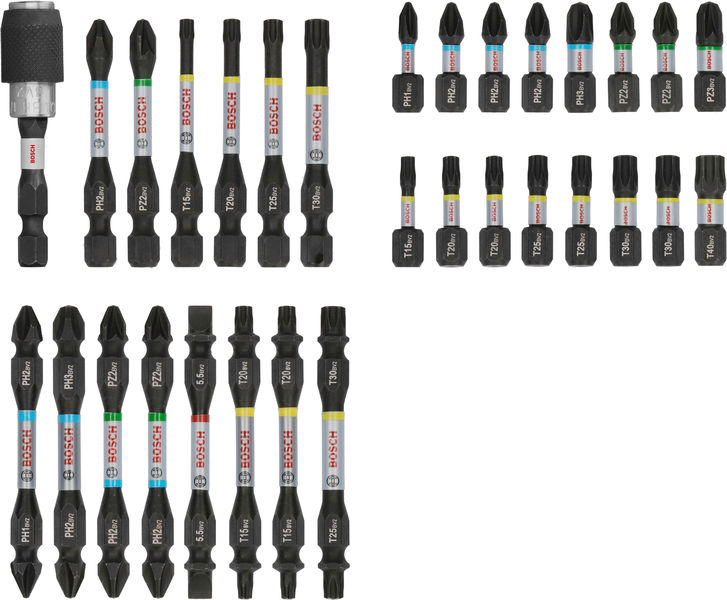 BOSCH PRO Impact Bit Set, Display, 6 x 31-tlg