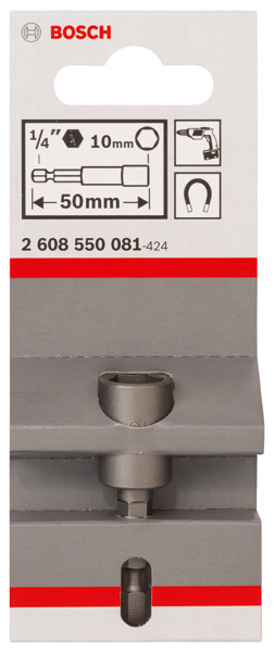 BOSCH Steckschlüssel, 50 x 10 mm, M 6, mit Magnet