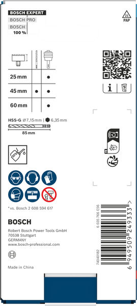 BOSCH EXPERT Power Change Plus Aufnahmes. mit Vorbohrer, SDS Plus, HSS-G, 7,15x45x85mm BOSCH EXPERT Power Change Plus Aufnahmes. mit Vorbohrer, SDS Plus, HSS-G, 7,15x45x85mm