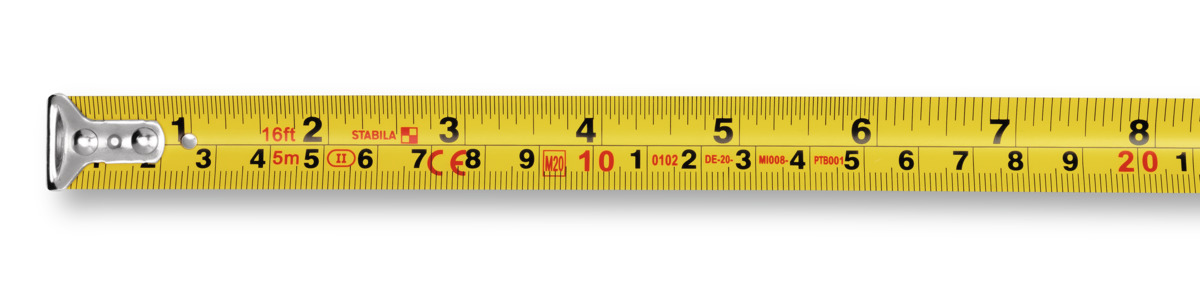 STABILA Taschenbandmaß BM 100, 8 m (26'), Maßband mit cm/inch-Skala, bruchsicheres ABS-Gehäuse, beweglicher Anfangshaken, Gürtel-Clip, MID-Genauigkeit STABILA Taschenbandmaß BM 100, 8 m (26'), Maßband mit cm/inch-Skala, bruchsicheres ABS-Gehäuse, beweglicher Anfangshaken, Gürtel-Clip, MID-Genauigkeit