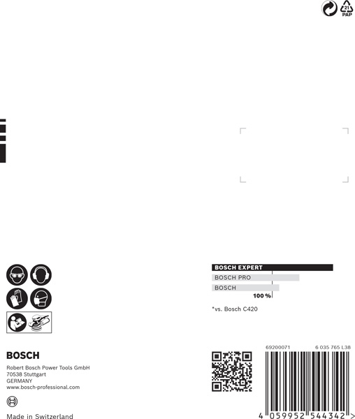 BOSCH EXPERT C470 Schleifscheibe, 125mm, K120, Multilochung, 5-tlg.