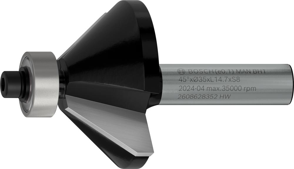 BOSCH Fasefräser, 8 mm, B 11 mm, L 14,7 mm, G 56 mm, 45°