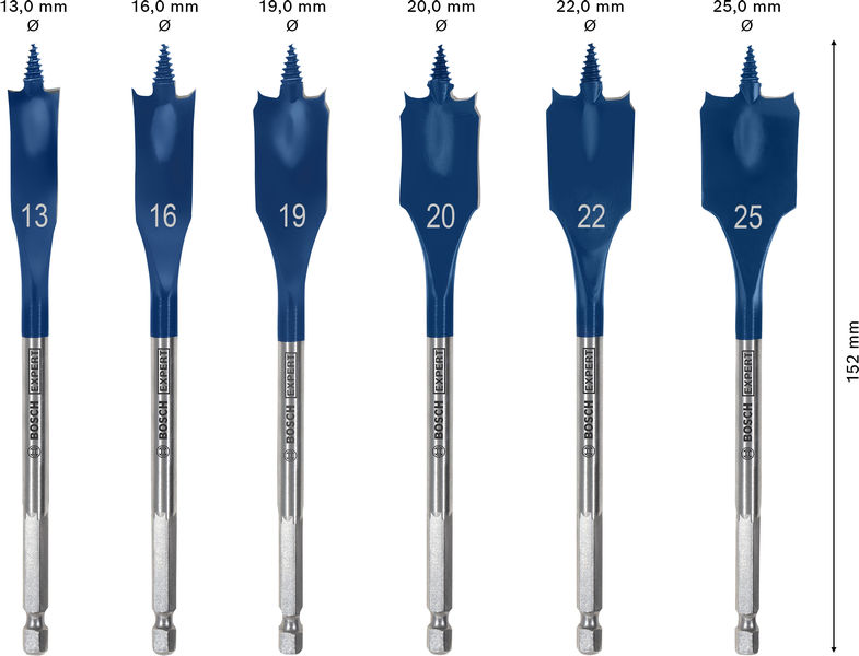 BOSCH EXPERT Self Cut Speed Flachfräsbohrer-Set, 13/16/19/20/22/25/25/32, 6?tlg. BOSCH EXPERT Self Cut Speed Flachfräsbohrer-Set, 13/16/19/20/22/25/25/32, 6?tlg.