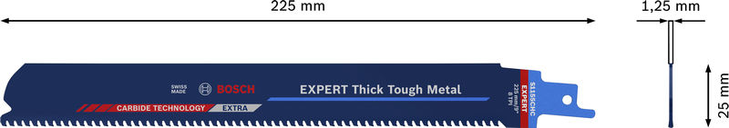 BOSCH EXPERT S1155CHC Thick Tough Metal Säbelsägeblatt, 3-tlg. BOSCH EXPERT S1155CHC Thick Tough Metal Säbelsägeblatt, 3-tlg.