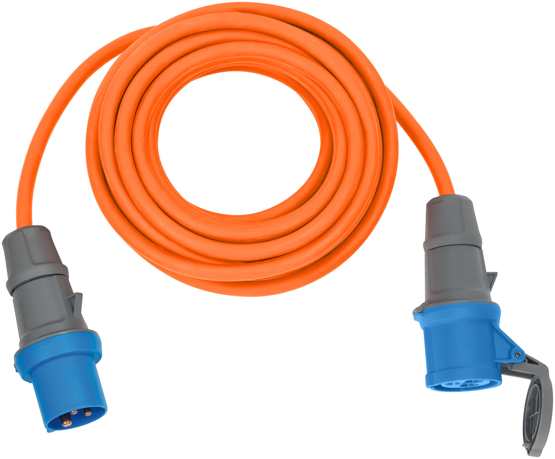 BRENNENSTUHL Camping-/Maritim CEE Verlängerungskabel IP44 10m H07RN-F 3G2,5 orange CEE 230V/16A Stecker und Kupplung