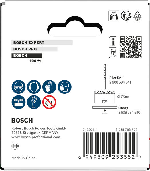 BOSCH Brick and Soft Tile Lochsäge mit Aufsteckhalter, 73 x 60 mm BOSCH Brick and Soft Tile Lochsäge mit Aufsteckhalter, 73 x 60 mm