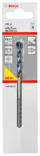 BOSCH Betonbohrer CYL-5, Blue Granite, 6,5 x 50 x 100 mm BOSCH Betonbohrer CYL-5, Blue Granite, 6,5 x 50 x 100 mm