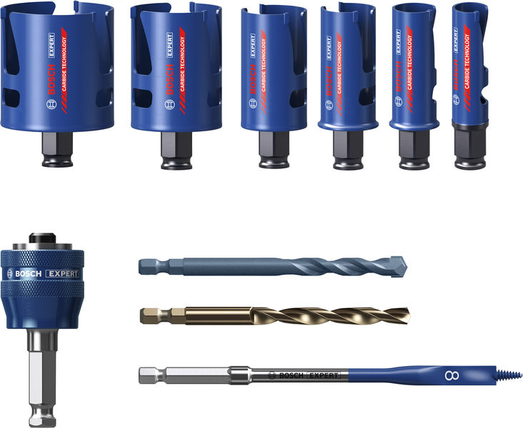 BOSCH EXPERT Construction Material Power Change Plus-Lochsägen-Set, 10-tlg.