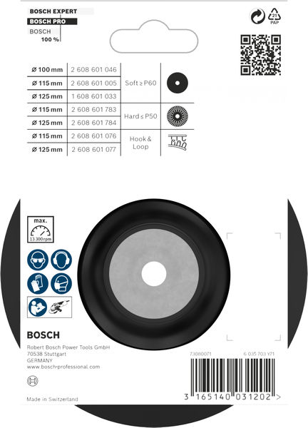 BOSCH PRO Stützteller weich, 115 mm, M14