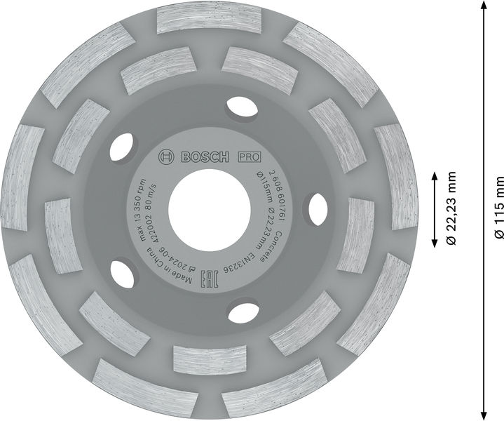 BOSCH PRO Concrete Topfscheibe, 50 x 115 mm, 22,23 mm BOSCH PRO Concrete Topfscheibe, 50 x 115 mm, 22,23 mm