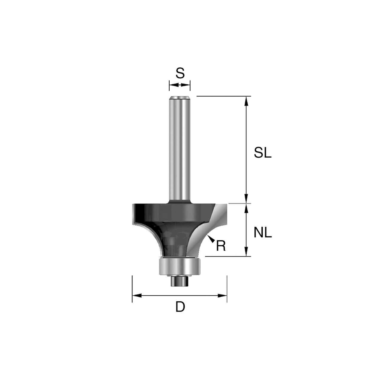 BRÜCK HW-Abrundfräser m.Kugellager Typ 300 Z2 D=16,7mm,NL=9,5mm,S=8x32mm,R=2mm BRÜCK HW-Abrundfräser m.Kugellager Typ 300 Z2 D=16,7mm,NL=9,5mm,S=8x32mm,R=2mm