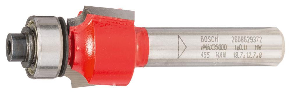BOSCH Abrundfräser Expert for Wood, 8 mm, D 18,7 mm, R1 3 mm, L 12,7 mm, G 55 mm