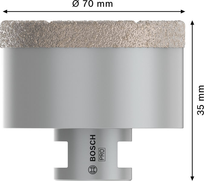 BOSCH PRO Ceramic Trockenbohrkrone, 70 x 35 x 14 mm