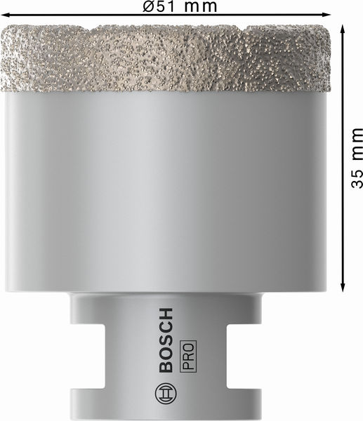 BOSCH PRO Ceramic Trockenbohrkrone, 51 x 35 x 14 mm BOSCH PRO Ceramic Trockenbohrkrone, 51 x 35 x 14 mm