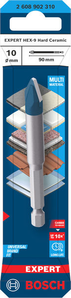 BOSCH EXPERT HEX-9 Hard Ceramic Bohrer, 10 x 90 mm