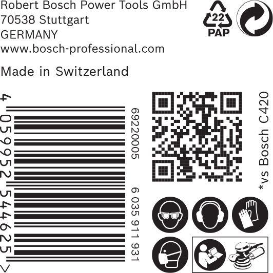 BOSCH EXPERT C470 Schleifscheibe, 125mm, K40, Multilochung, 50-tlg.