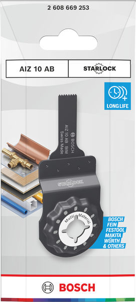 BOSCH AIZ 10 AB Multi Material Tauchsägeblatt, Starlock, 10 x 25 mm